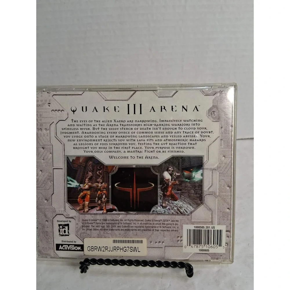 Quake III Arena PC CD ROM‎ Game 1999 Activision Id Software